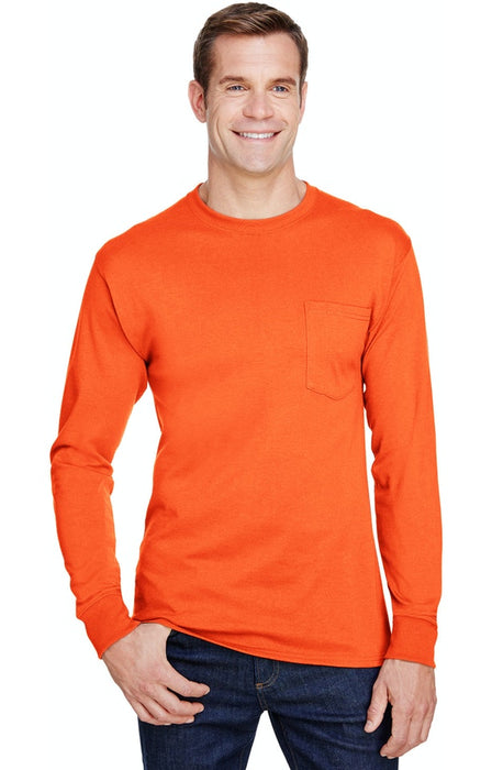 Hanes Adult Unisex Workwear Long-Sleeve Pocket T-Shirt W120